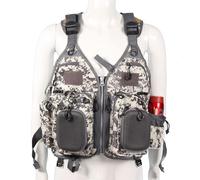Gilet de Sauvetage for la Pêche, Gilet de Flottaison for Kayak avec Poches, Gilet de Sécurité Réglable for la Navigation, la Natation, la Voile, la Pêche à la Mouche(White Camouflage,with Foam)