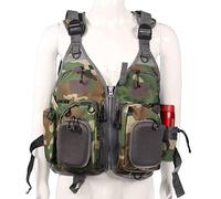 Gilet de Sauvetage for la Pêche, Gilet de Flottaison for Kayak avec Poches, Gilet de Sécurité Réglable for la Navigation, la Natation, la Voile, la Pêche à la Mouche(Camouflage,with Foam)