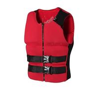 Gilet de Sauvetage, Gilet de Natation Réglable avec Sangle de Sécurité Réglable, Gilet Flottant for la Natation, Le Surf, Le Kayak, la Plongée avec Tuba(Red,M)