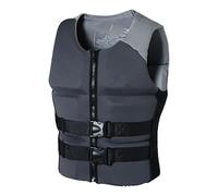 Gilet de Sauvetage, Gilet de Natation Réglable avec Sangle de Sécurité Réglable, Gilet Flottant for la Natation, Le Surf, Le Kayak, la Plongée avec Tuba(Grey,XXL)