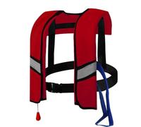 Gilet de Sauvetage Gonflable Automatique pour Adulte Gilet de Flottaison 150N avec Activation en 3 Secondes Sangles Ajustables en Nylon pour Navigation Paddle Pêche(Red)