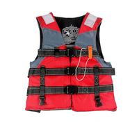Gilet de sauvetage polyvalent (adulte/enfant) - Tissu Oxford enduit de polyuréthane, mousse EPE 17 kg/m³, haute résistance à la traction (tour de taille 1800 N), pour dérive, offshore/travail (rouge