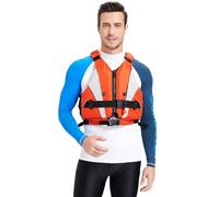Gilet de Sauvetage pour Adulte Ajustable À Haute Flottabilité Léger Idéal pour Surf Voile Káyak et Sports Nautiques(XL)