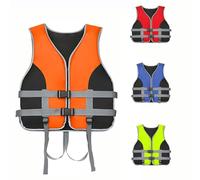 Gilet de Sauvetage pour Adulte avec Poche Veste de Flottaison Réglable pour Plongée en Apnée Paddle Board Kayak Sports Nautiques Natation Plaisance(Orange,S)