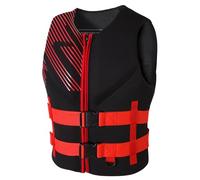 Gilet de Sauvetage pour Adulte Réglable en Néoprène Respirant Idéal pour Káyak Surf Natation et Sports Nautiques(Red,XXL)