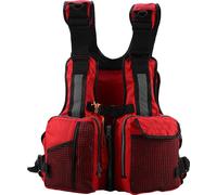 Gilet de sauvetage pour adultes gilet de sauvetage avec sifflet de natation combinaison de pêche (rouge)