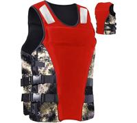 Gilet De Sauvetage pour Adultes Jeunes, Gilet De Flottabilité Réglable avec Sifflet, Sac D'hydratation Et Poches en Filet, pour Le Kayak, Le Paddleboard, La Pêche (C S)
