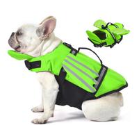 Gilet de sauvetage pour chien - Ailes mignonnes - Réglable - Avec flotteur au menton et poignée pour la natation, le bateau, réfléchissant, haute flottabilité - Gilet de sauvetage pour petit, moyen
