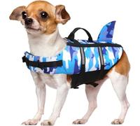 Gilet De Sauvetage pour Chien avec Aileron De Requin, Gilet De Flottaison Réglable pour Animaux De Compagnie avec Bandes Réfléchissantes Et Poignée De Sauvetage, Gilet De Sauvetage, B, S