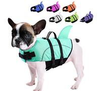 Gilet de Sauvetage pour Chiens Queenmore Ripstop, Gilet de Sauvetage en Forme de Requin pour Petites et Moyennes Races, offrant Une Grande flottabilité et Une poignée de Levage(Bleu Clair XS)