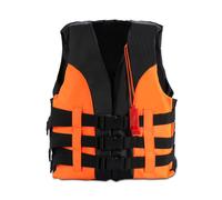 Gilet de sauvetage pour nager, faire du bateau, veste d'aide à la flottaison avec sifflet pour enfants (orange, 5-12 ans)