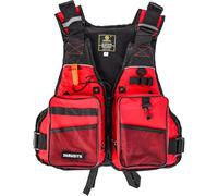 Gilet de Sauvetage pour Pêche en Plein Air Gilet de Flottaison Réglable pour Adultes Veste de Natation À Multiples Poches pour Kayak Plaisance Natation Sports Nautiques(Red)
