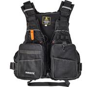 Gilet de Sauvetage pour Pêche en Plein Air Gilet de Flottaison Réglable pour Adultes Veste de Natation À Multiples Poches pour Kayak Plaisance Natation Sports Nautiques(Black)