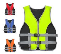 Gilet de Sauvetage Réglable pour Adulte et Enfant 30-120 kg, pour Bateau, Planche à Pagaie, Natation et Sports Nautiques (Vert,XL)