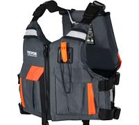 Gilet de sauvetage VEVOR pour les sports nautiques (PFD), gilet de sauvetage en nylon étanche avec une flottabilité de 80N, gilet/veste de sauvetage pour toutes les activités nautiques - pêche, kayak,
