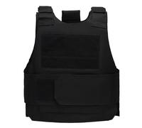 Gilet de sécurité avec système réglable et libération rapide, gilet de protection noir pour police, équipement tactique polyvalent pour homme et femme