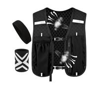 Gilet de sécurité de course - Gilet d'hydratation de sport réglable avec bandeau et dragonne - Gilet de course léger - Pour homme et femme - Pour le trail, le fitness, la marche, le cyclisme, la
