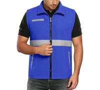 Gilet De Sécurité Haute Visibilité - Gilet De Securite Reflechissant Avec Poches Executive Manager Workwear Gilets Orange Securite Grande Taille Pour Travail, Peche, Jogging, Cyclisme - Unisexe
