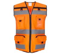 Gilet de sécurité multipoches - Haute visibilité - orange fluo - HVW108 XL