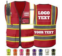 Gilet de sécurité personnalisé, gilets réfléchissants haute visibilité avec poches à logo, hommes et femmes, personnalisable, 2 gilets de travail bicolores