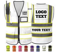 Gilet de sécurité personnalisé, gilets réfléchissants haute visibilité avec poches à logo, hommes et femmes, personnalisable, 2 gilets de travail bicolores