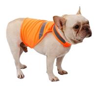 Gilet de sécurité pour chiens,Gilet de visibilité pour chien, respirant, Fluorescent, réglable, Orange, pour chien - Fournitures confortables pour animaux de compagnie, pour la chasse, la marche, l'en