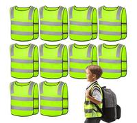 Gilet De Sécurité pour Enfants, 10 Pièces Gilets de Sécurité pour Enfants, Gilet de Sécurité Enfants Réfléchissant pour Vélos pour Enfants (3-12 Ans), pour Course en Extérieur, Cyclisme, Sport