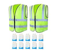 Gilet De Sécurité Pour Hommes - 10 Poches 2 Pièces Gilets de Sécurité à Haute Visibilité - Accessoires De Loisirs En Plein Air Pour Moto, Électricien, Pêche, Travail, Chasse, Camionnage Et