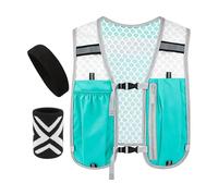 Gilet de sécurité pour la course à pied, équipement d'hydratation sportif réglable avec bandeau et poignet, gilet de course à pied haute visibilité, pour homme et femme, entraînement, fitness, marche