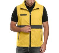 Gilet De Securite Reflechissant Avec Poches - Gilet De Sécurité Haute Visibilité Double Bande Réfléchissantes Gilets Fluorescent De Sécurité Grande Taille Respirante Pour Travail, Peche, Moto,Unisexe