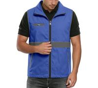 Gilet De Securite Reflechissant Avec Poches - Gilet De Sécurité Haute Visibilité Double Bande Réfléchissantes Gilets Fluorescent De Sécurité Grande Taille Respirante Pour Travail, Peche, Moto,Unisexe