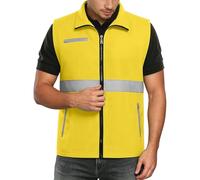 Gilet De Securite Reflechissant Avec Poches - Gilet De Sécurité Haute Visibilité Double Bande Réfléchissantes Gilets Fluorescent De Sécurité Grande Taille Respirante Pour Travail, Peche, Moto,Unisexe