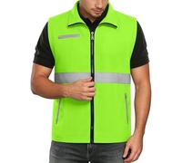 Gilet De Securite Reflechissant Avec Poches - Gilet De Sécurité Haute Visibilité Double Bande Réfléchissantes Gilets Fluorescent De Sécurité Grande Taille Respirante Pour Travail, Peche, Moto,Unisexe