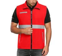 Gilet De Securite Reflechissant Avec Poches - Gilet De Sécurité Haute Visibilité Double Bande Réfléchissantes Gilets Fluorescent De Sécurité Grande Taille Respirante Pour Travail, Peche, Moto,Unisexe