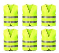 Gilet De Sécurité Réfléchissant Chantier, Gilet De Sécurité Lot 6 Pièces