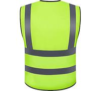 Gilet de sécurité réfléchissant Construction industrielle Bâtiment Route Autoroute Trafic Tissu Fermeture à glissière Multi-poche Vert