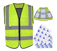 Gilet de sécurité réfléchissant haute visibilité avec 4 blocs de glace, vêtements travail rafraîchissants pour temps chaud, construction et utilisation en extérieur