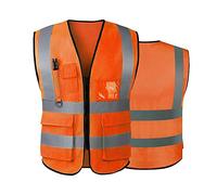 Gilet de sécurité réfléchissant haute visibilité avec poches zippées sur le devant - Conforme aux normes ANSI/ISEA