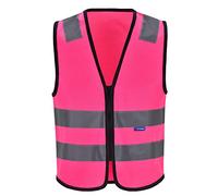 Gilet de Securité Réfléchissant Haute visibilité,Gilet Jaune Réfléchissant,Gilet d'équitation, Fluo Moto Auto, Haute Visibilité, EN20471 Conforme à la Norme (XL, Rose)