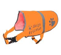 Gilet de sécurité réfléchissant léger avec Trou pour Laisse - 5 Tailles - Sangles réglables à Boucle, Haute visibilité - Protège Votre Chien des Voitures et des Accidents de Chasse (X-Large, Orange)