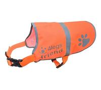 Gilet de sécurité réfléchissant léger avec Trou pour Laisse - 5 Tailles - Sangles réglables à Boucle, Haute visibilité - Protège Votre Chien des Voitures et des Accidents de Chasse (Large, Orange)