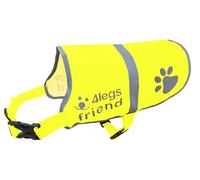 Gilet de sécurité réfléchissant léger avec Trou pour Laisse - 5 Tailles - Sangles réglables à Boucle, Haute visibilité - Protège Votre Chien des Voitures et des Accidents de Chasse (Large, Jaune)
