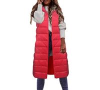 Gilet de sport pour femme sans manches fin, doudoune grande taille, couleur unie, manteau de transition, léger, cardigan longueur genou, veste d'hiver à capuche, coupe ajustée, gilet d'extérieur