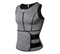 Gilet de Sudation Homme Sauna Néoprène pour Minceur Ceinture de Sudation Fitenes Sports Débardeur (Gris, XXXL)