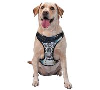 Gilet de traction avec sangle de poitrine pour animal domestique Motif léopard des neiges aux yeux bleus