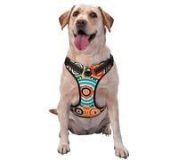 Gilet de traction imprimé avec symboles culturels circulaires - Convient pour la promenade du chien, la randonnée et les aventures en plein air