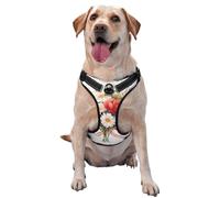 Gilet de traction imprimé drapeaux et fleurs pour animaux de compagnie à porter lors de la promenade du chien ou de l'escalade des montagnes