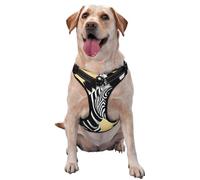 Gilet de traction imprimé zèbre noir et blanc de taille moyenne - Convient pour promener le chien, randonnée et aventures en plein air
