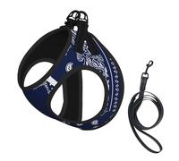 Gilet de Transport pour Petits Animaux de Compagnie, Motif Cachemire Bleu Marine, Sangles réglables, Facile à Porter, Sangles Douces et Respirantes, Convient aux Petits Chiens et Chats, etc.