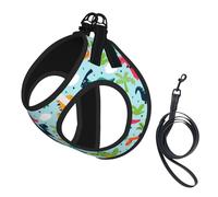 Gilet de Transport pour Petits Animaux de Compagnie, Motif Dinosaures Bleu Ciel, Sangles réglables, Facile à Porter, Sangles Douces et Respirantes, Convient aux Petits Chiens et Chats, etc.